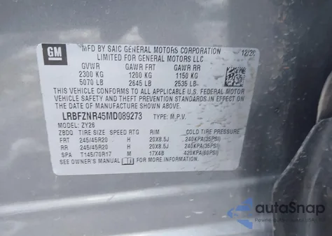 2021 Buick Envision Fwd Essence from USA, damaged, VIN LRBFZNR45MD089273